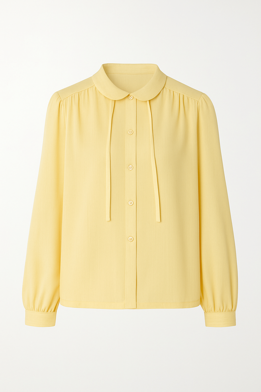 Chemise vintage jaune pastel