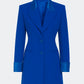 Blazer vintage long bleu roi