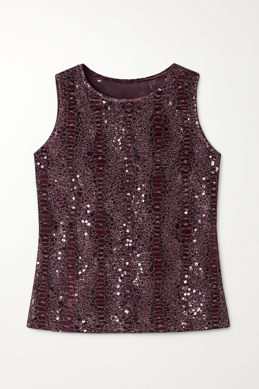 Top à sequin mauve