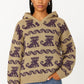 Pull en laine épaisse avec capuche et motif