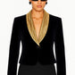 Veste en velour noir à col doré