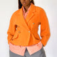 Blazer vintage croisé orange en laine