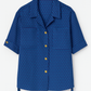 Chemise vintage bleu à pois