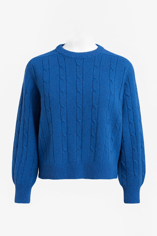 Pull vintage bleu