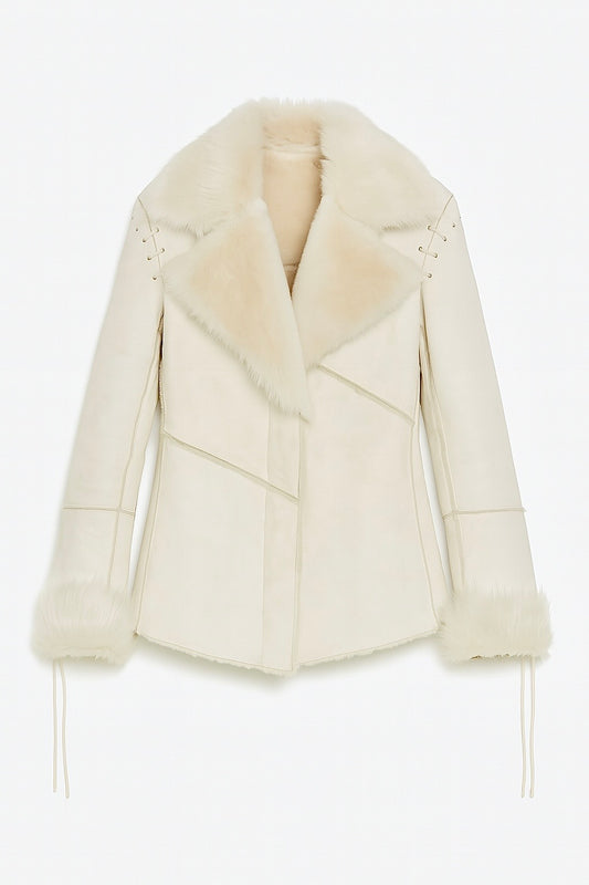 Manteau blanc en fourrure