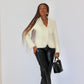 Blazer vintage blanc crème cintré