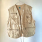 Veste sans manche beige multi-poche