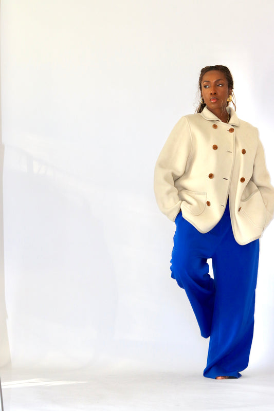Veste polaire oversize couleur crème
