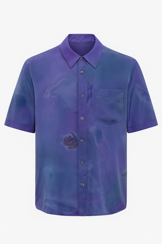 Chemise vintage oversize violet à motif