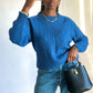 Pull vintage bleu