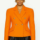 Blazer vintage croisé orange en laine
