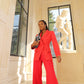 Blazer vintage croisé rouge