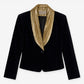 Veste en velour noir à col doré