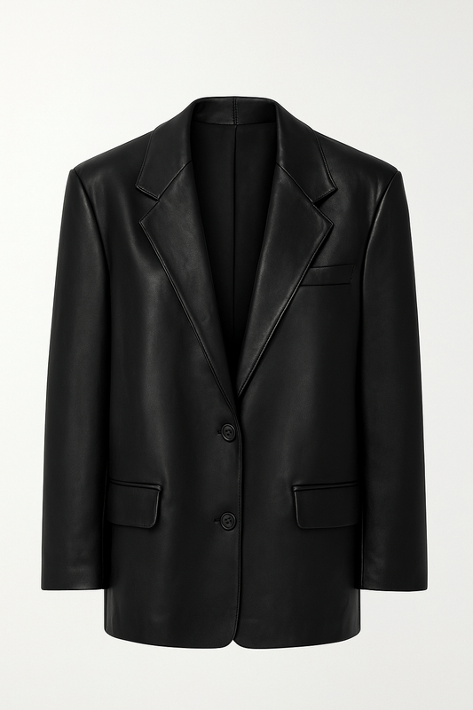 Veste en cuir noir