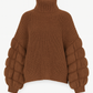 Pull col roulé oversize marron