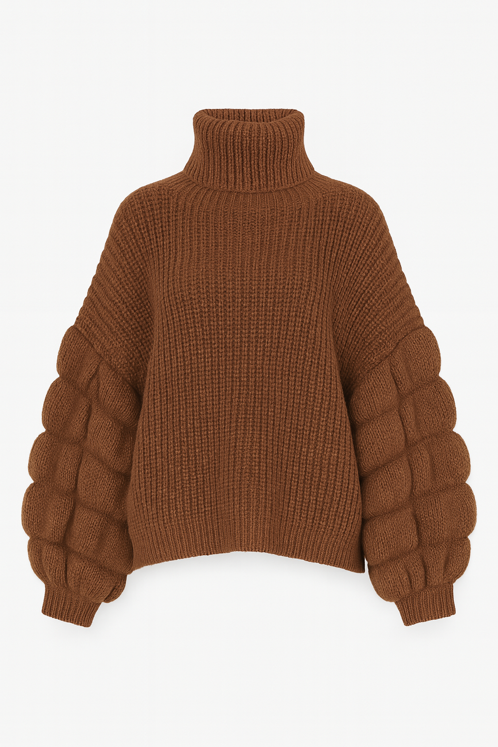 Pull col roulé oversize marron