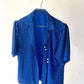 Chemise vintage bleu à pois