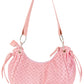 Sac à main vintage rose satinée