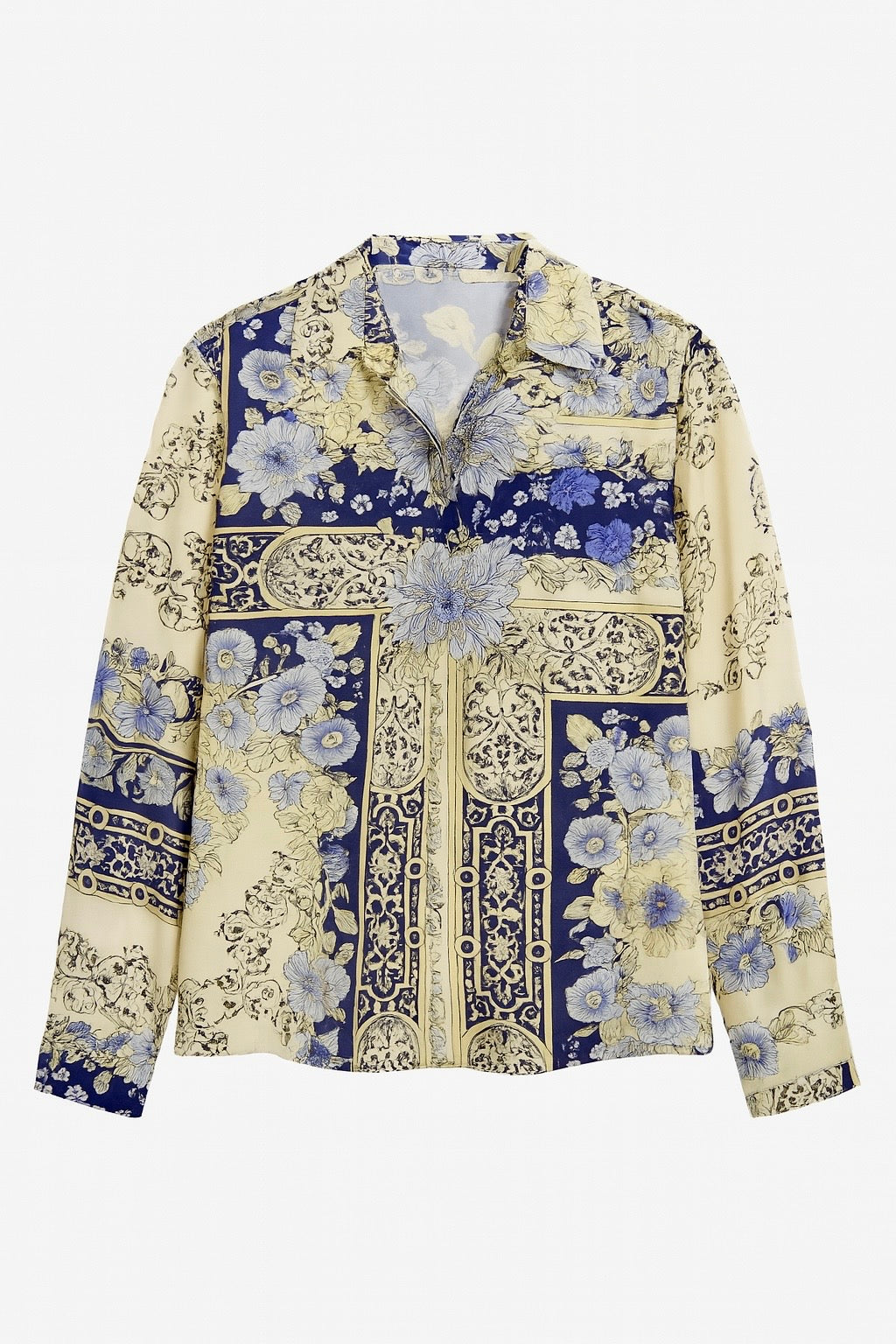 Chemise vintage crème à motif