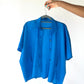 Chemise vintage bleu tissu irisée