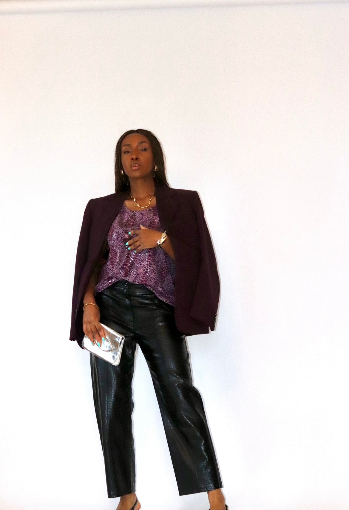 Top à sequin mauve