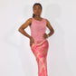 Haut rose poudré à fleur et strass