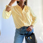 Chemise vintage jaune pastel