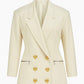 Blazer croisé vintage blanc crème