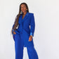 Blazer vintage long bleu roi