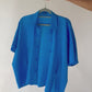 Chemise vintage bleu tissu irisée